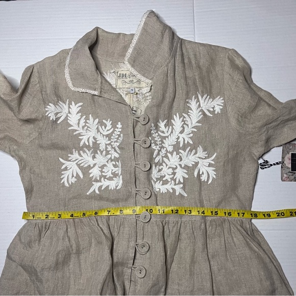 Jeanne D’Arc Living 100% Linen Baby Doll Shirt Dress - Picture 12 of 14